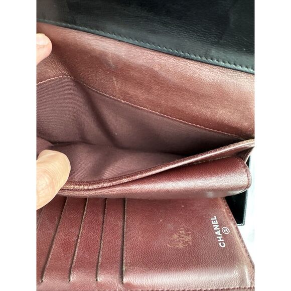 CHANEL Flap Wallet Quilted Black Silver Tone Hardware W/box - Picture 16 of 16